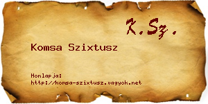 Komsa Szixtusz névjegykártya